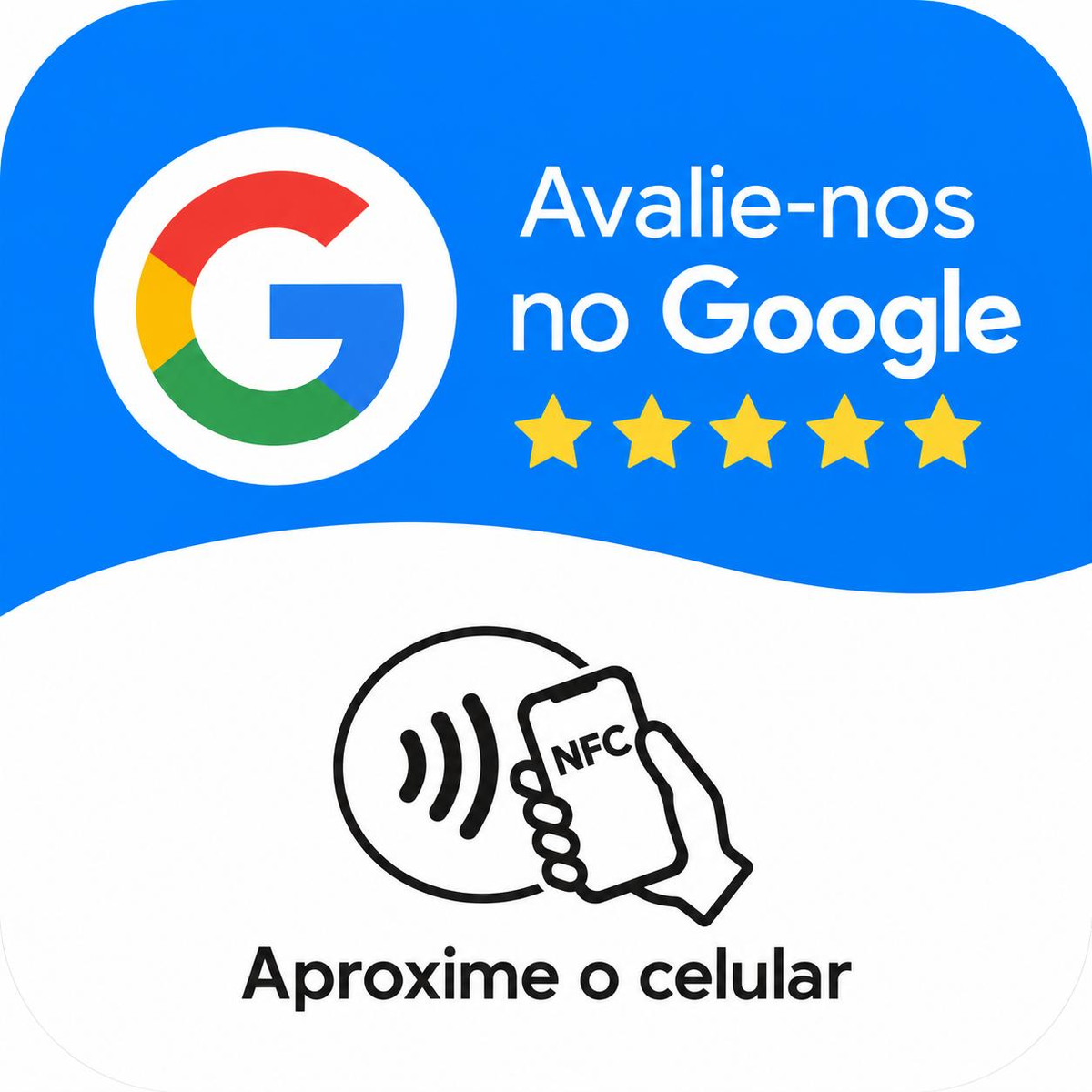 Placa NFC Google branca e azul Doltro Connect
