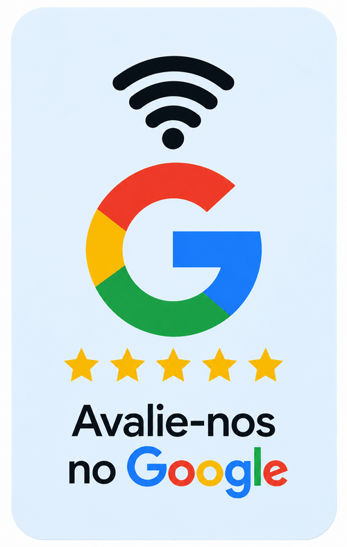 Placa NFC Google retangular branca Doltro Connect
