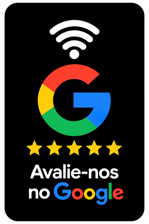 Placa NFC Google retangular preta Doltro Connect
